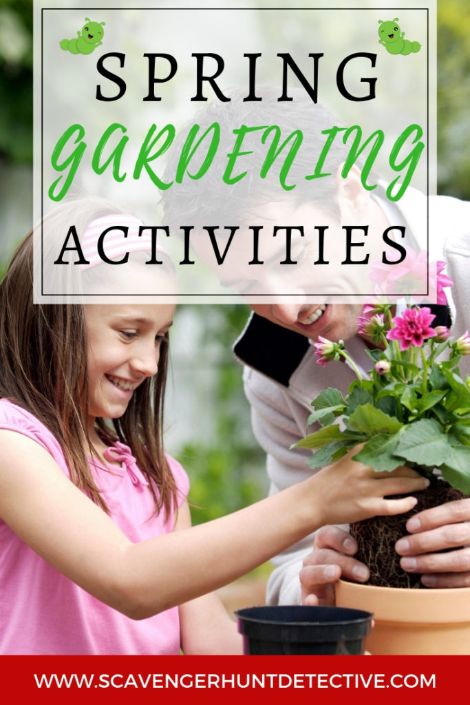 A girl plants a flower in a pot